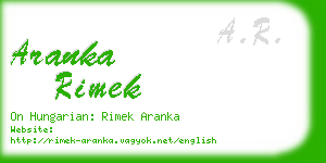 aranka rimek business card